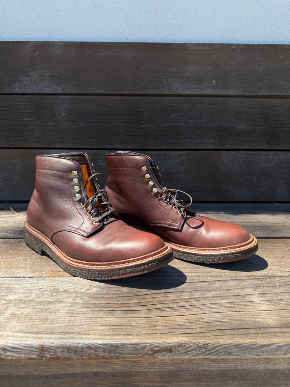 Alden Men's 4513H - Plain Toe Boot - Brown CXL 7.5D - Picture 2 of 9